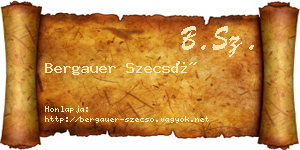 Bergauer Szecső névjegykártya